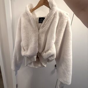 ALO White Faux Fur Jacket